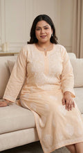 Peach Blossom Hand Embroidered Chikankari Kurta