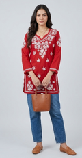 Chikankari Kurti - Rayon