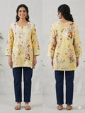 Sunshine Floral Hand-Embroidered Chikankari Short Top