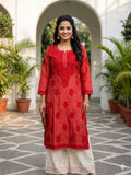 Red Tissue Long Kurti