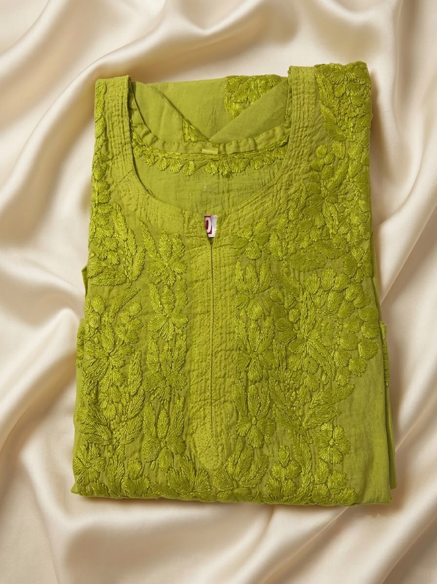 Green Tissue Long Kurti