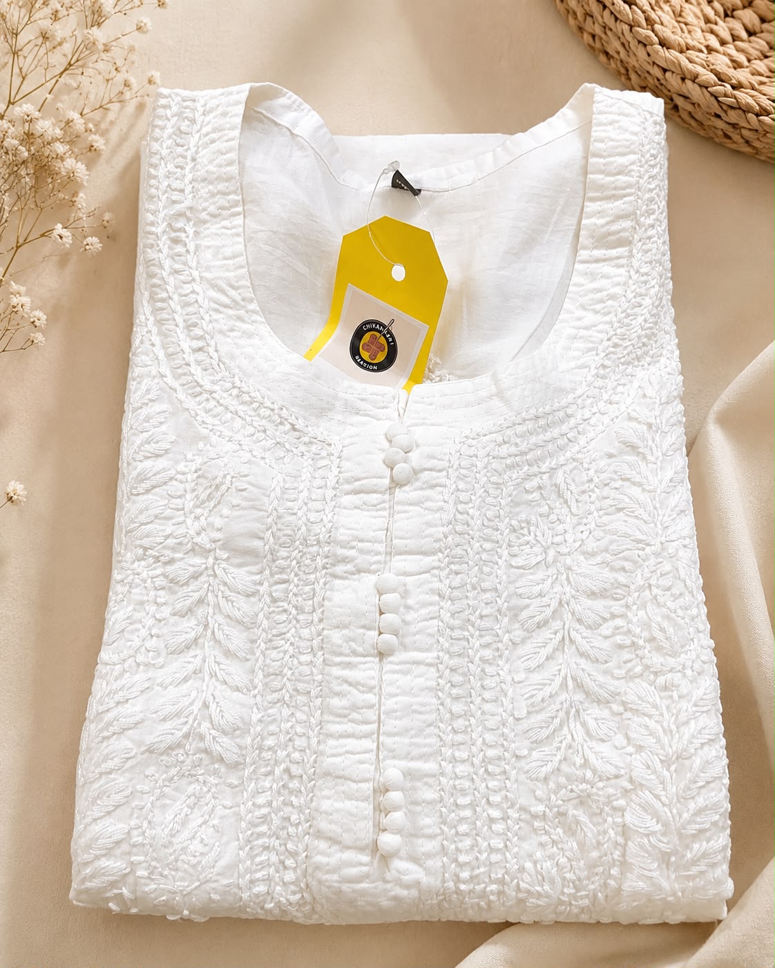 White Chikankari Kurti