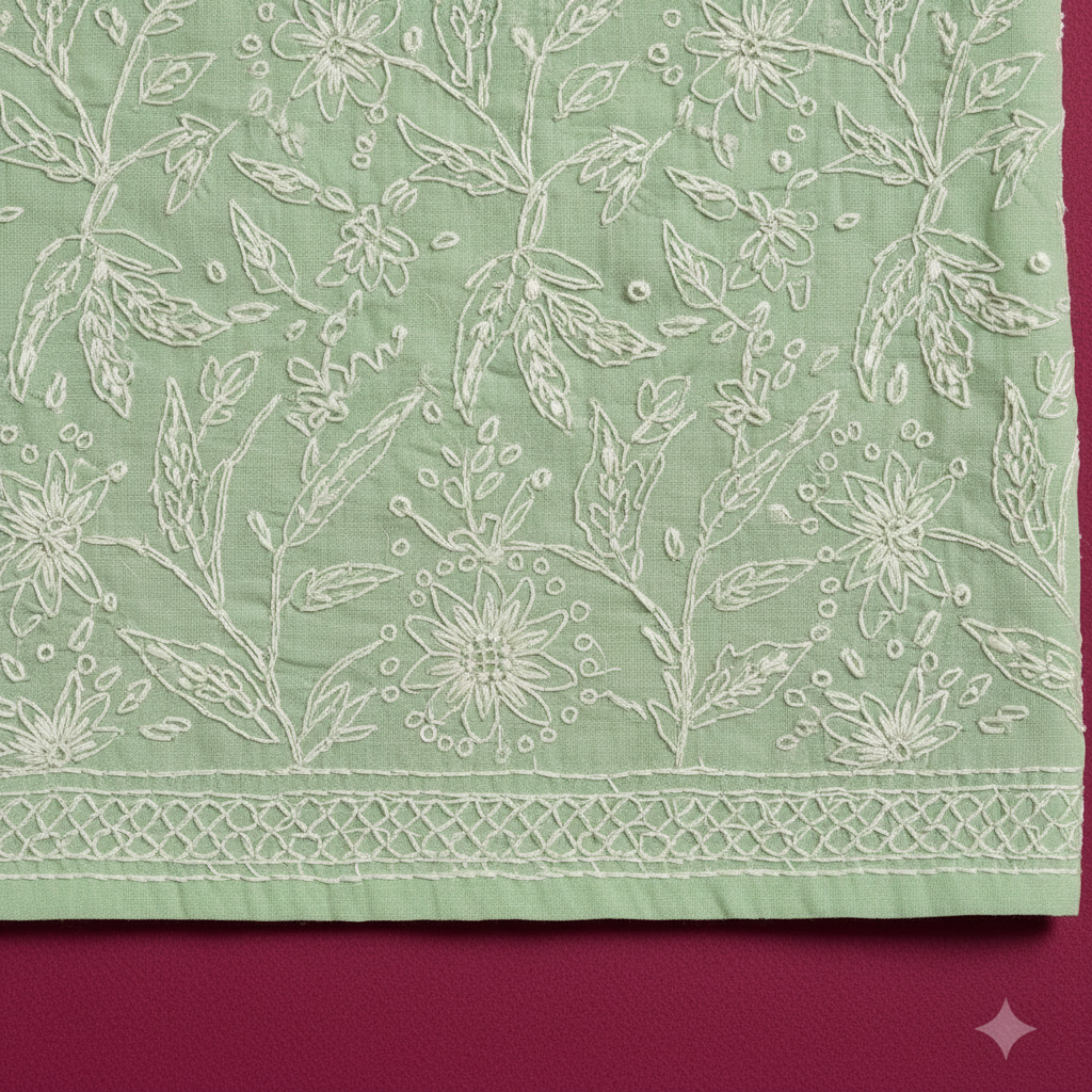 Chikankari Kurti - Pastel Green