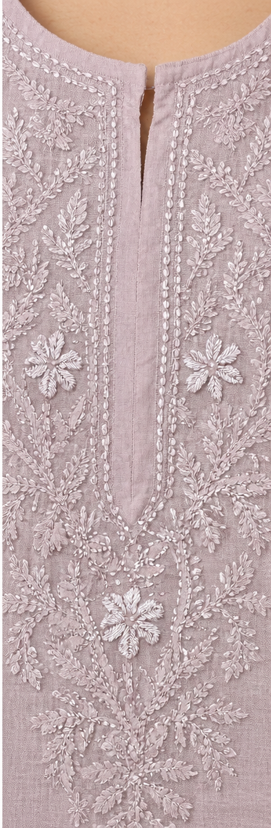 Chikankari Long Kurti - Organza with Inner