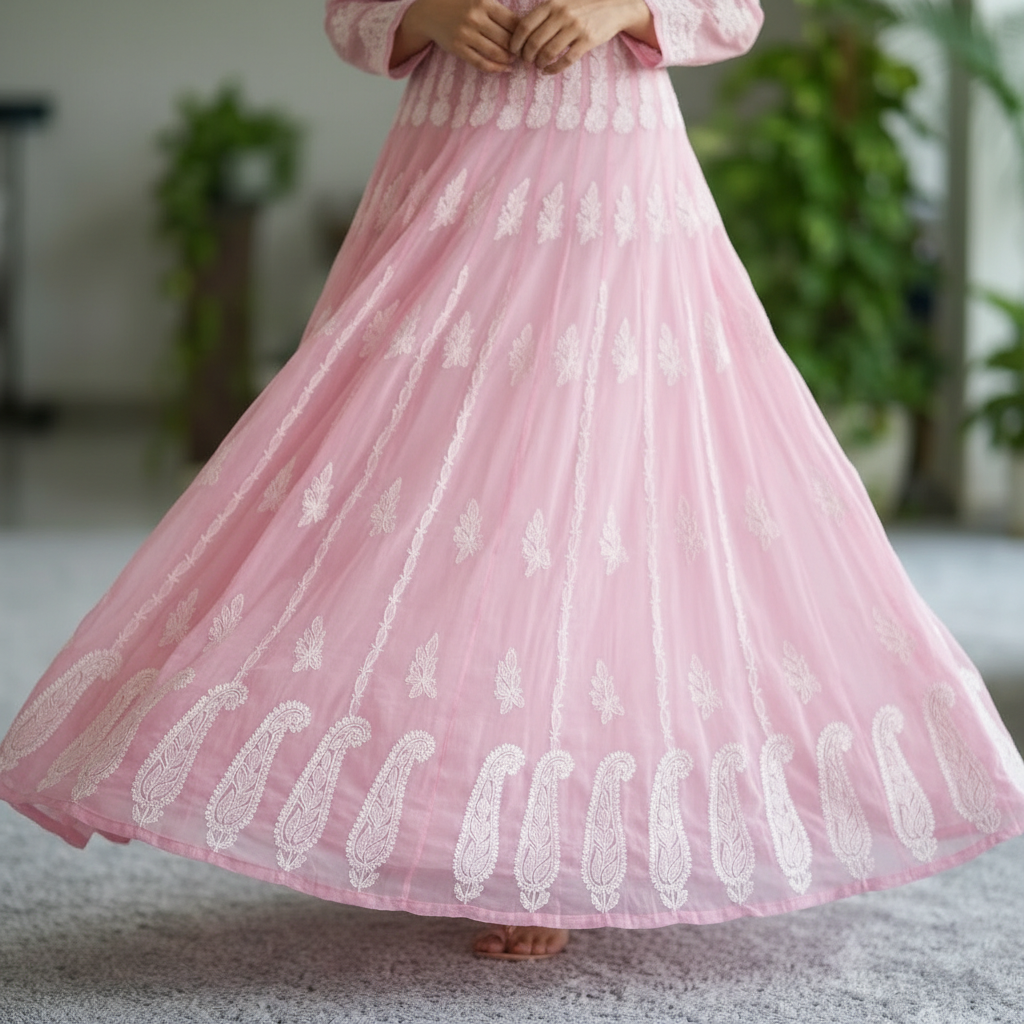 Chikankari Kurta - Embroidered Anarkali