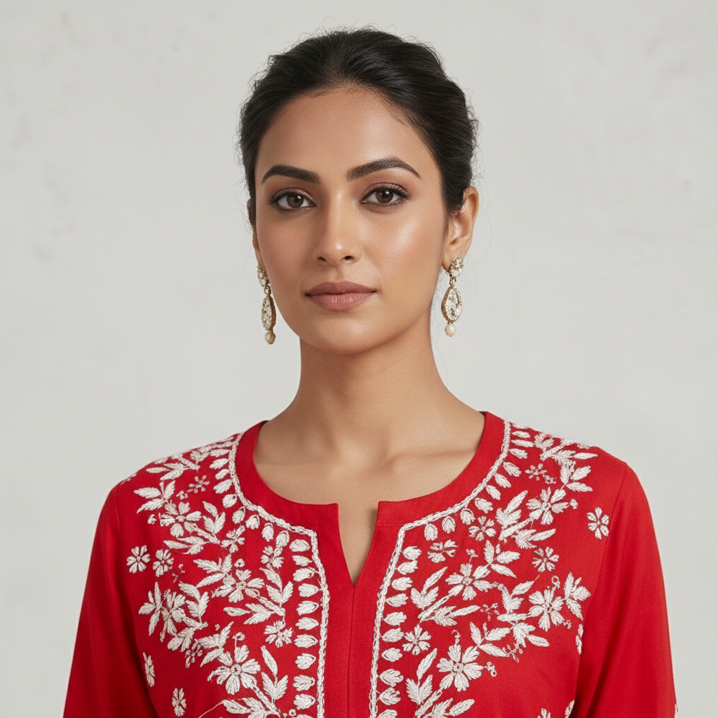 Chikankari Kurta Set with Dhoti Pant