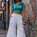 Chikankari Cotton Garara — Tiered Floral Embroidery & Wide Flare
